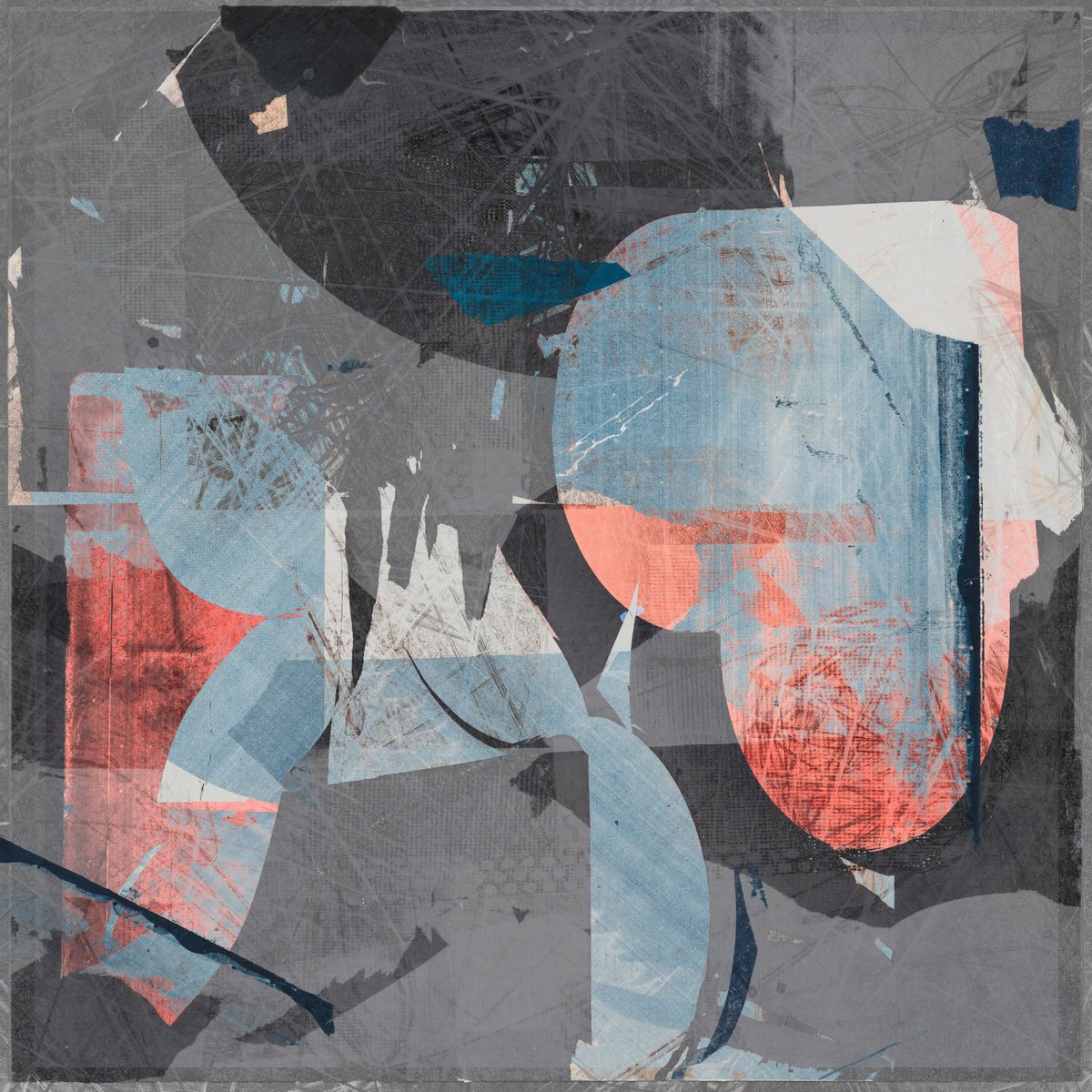 Abstract Limited Edition Print By The Most Active, 17 X 17", Can You Help Me, Original Artwork