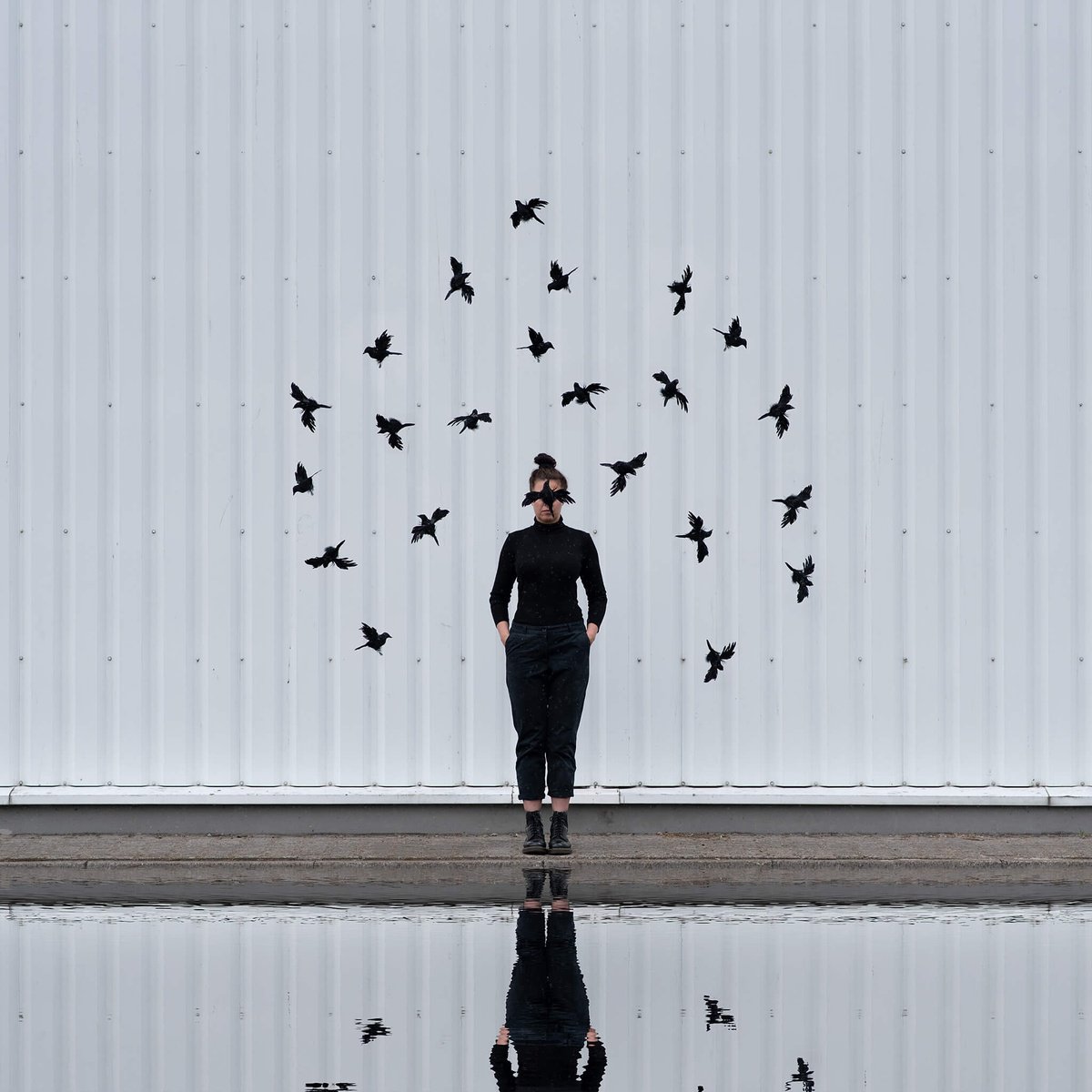 Surrealistic Portrait Photograph By Kachna Lipa, 28 X 28", Behind Iv, Original Artwork