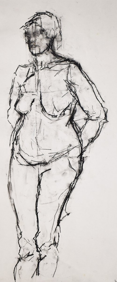 Study of a female Nude - Life Drawing No 432 by Ian McKay