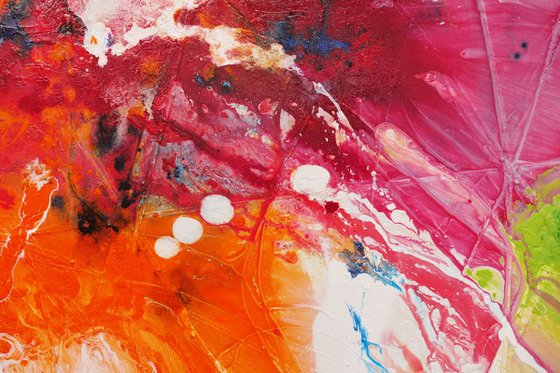 Colour Euphoria 240cm x 100cm Colourful Textured Abstract Art