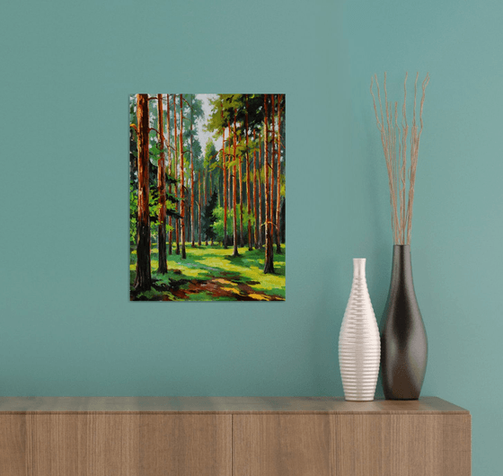 A sunny day in the pine forest