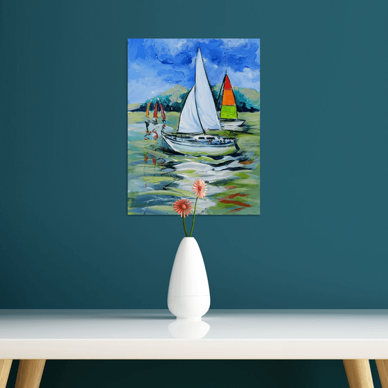 Sailboats on the water