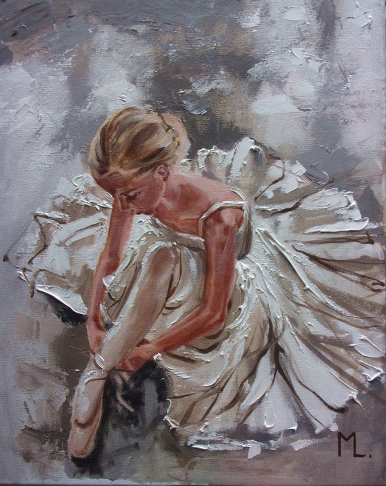 " AFTER ... " ballet original painting palette knife GIFT MODERN URBAN ART OFFICE ART DECOR HOME DECOR GIFT IDEA