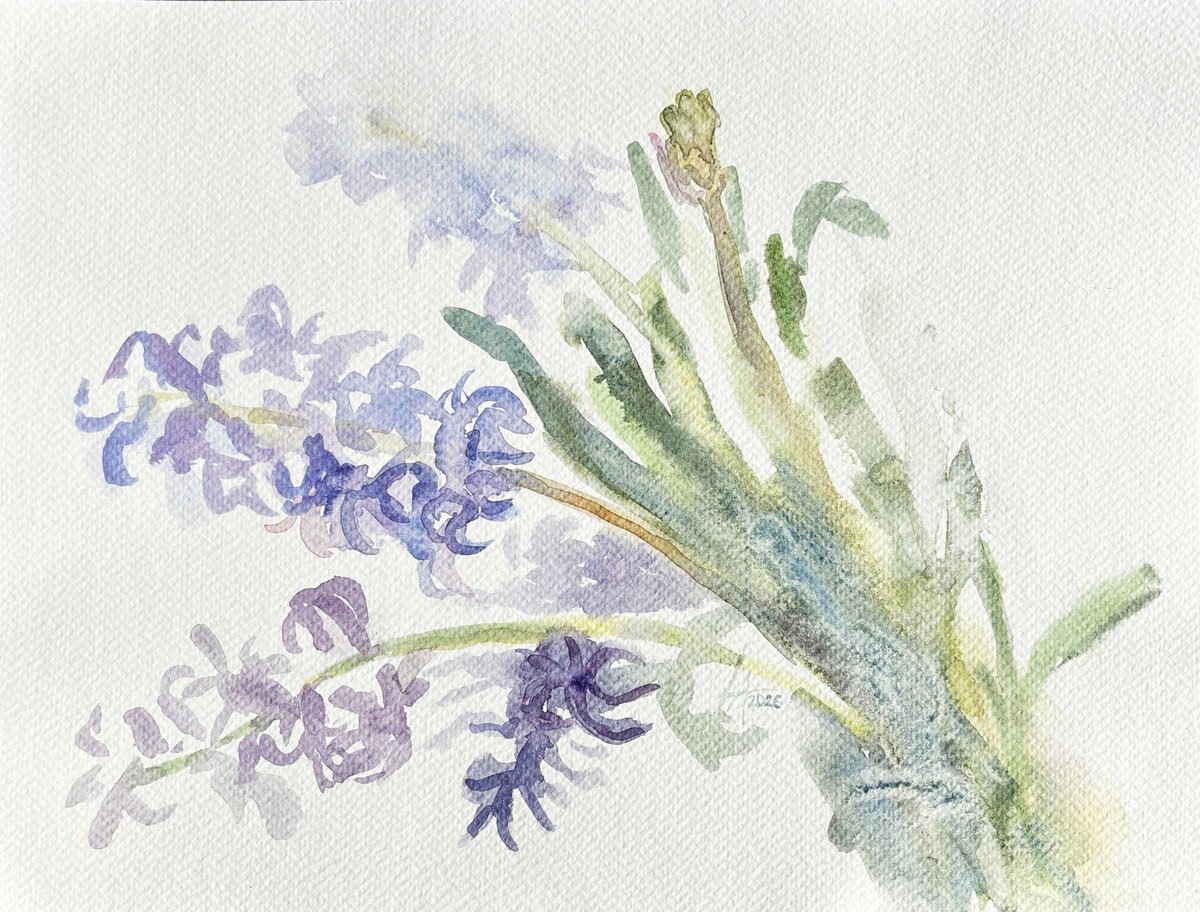 Impressionistic Drawing , Morning Hyacinths By Elena Lykhodid, 13 X 9, Artwork For Sale On Artfinder