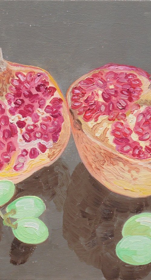 Pomegranate and grapes by Kirsty Wain