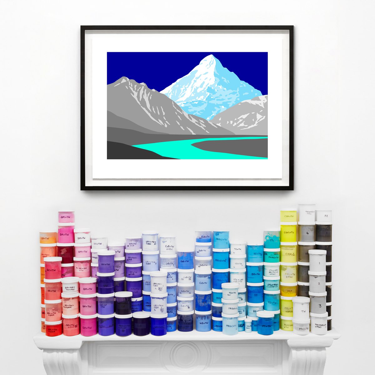 Graphic Landscape Print By David Wightman, 31 X 23, Frances Iii, Original Artwork