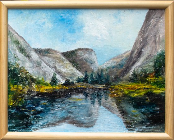 OIL PAINTING YOSEMITE 2 FRAMED MINIATURE