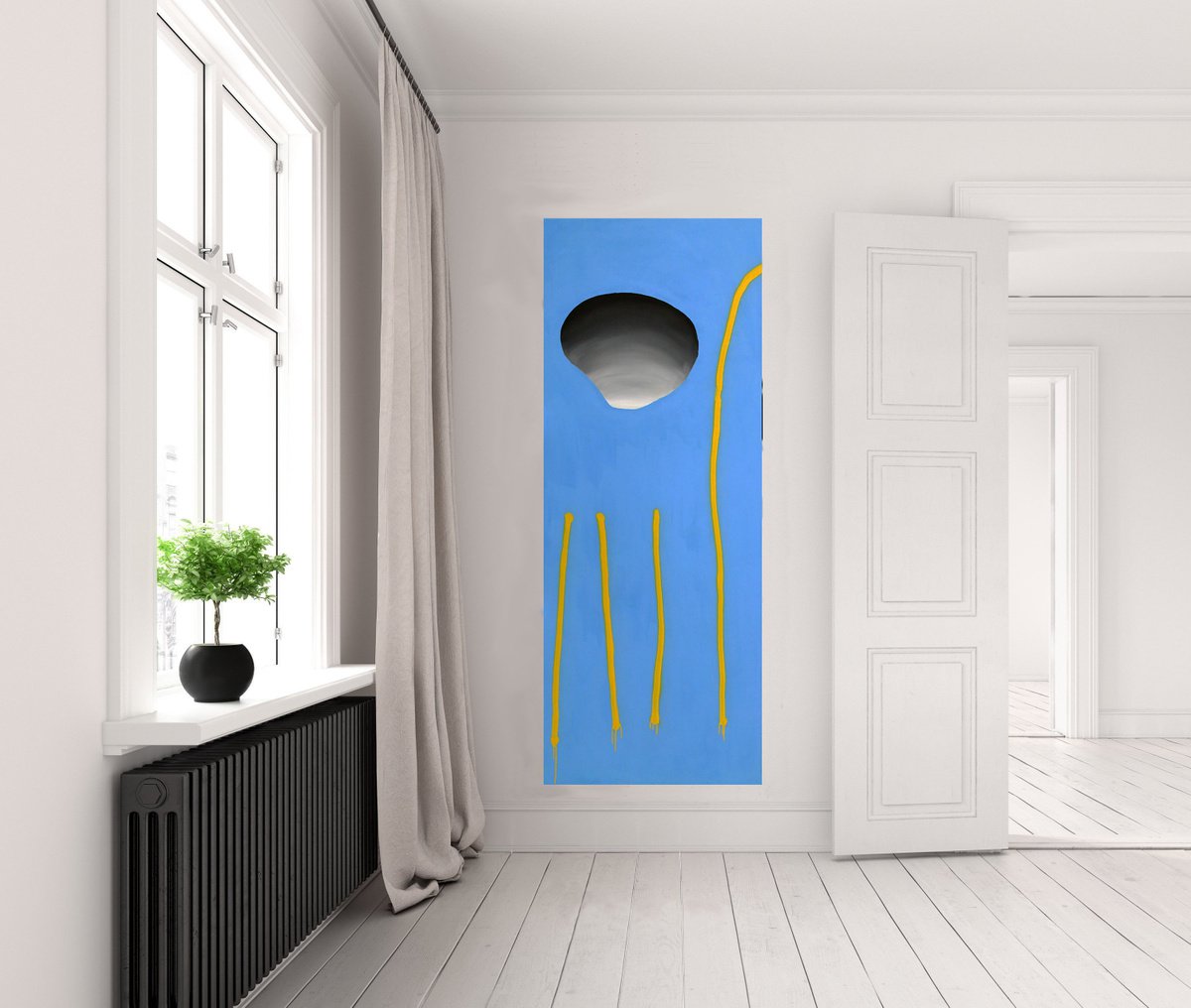 Expressive Landscape Acrylic Painting By V. Lishko, 28 X 71", Untitled, Original Artwork