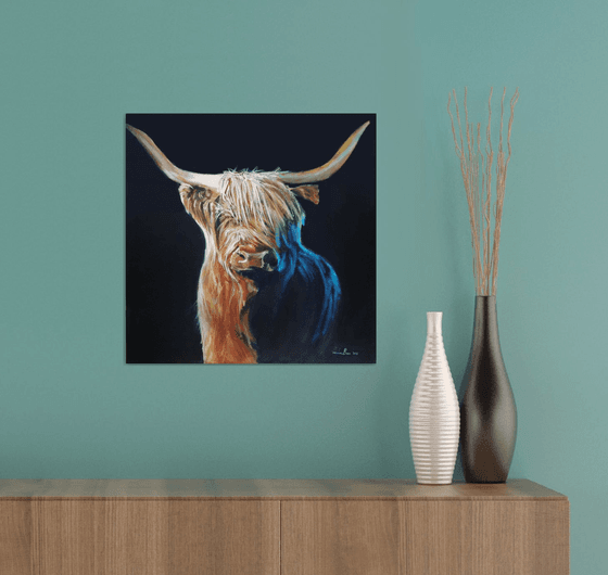 Highland cow painting, made in Scotland art