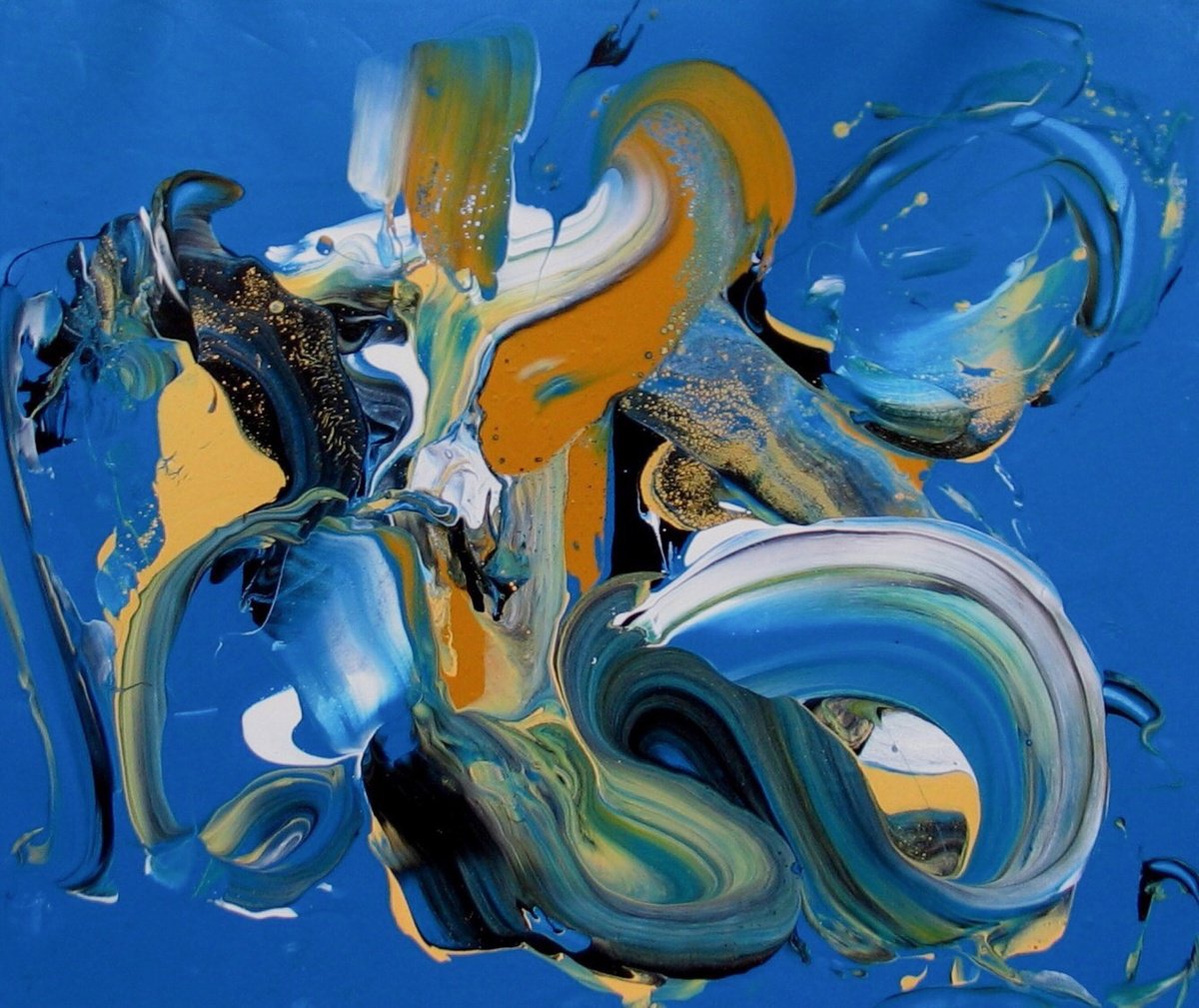 Abstract Acrylic Painting By Jean-Philippe Estebenet, 47 X 39, La Guilde Des Souvenirs Flottants, Original Artwork