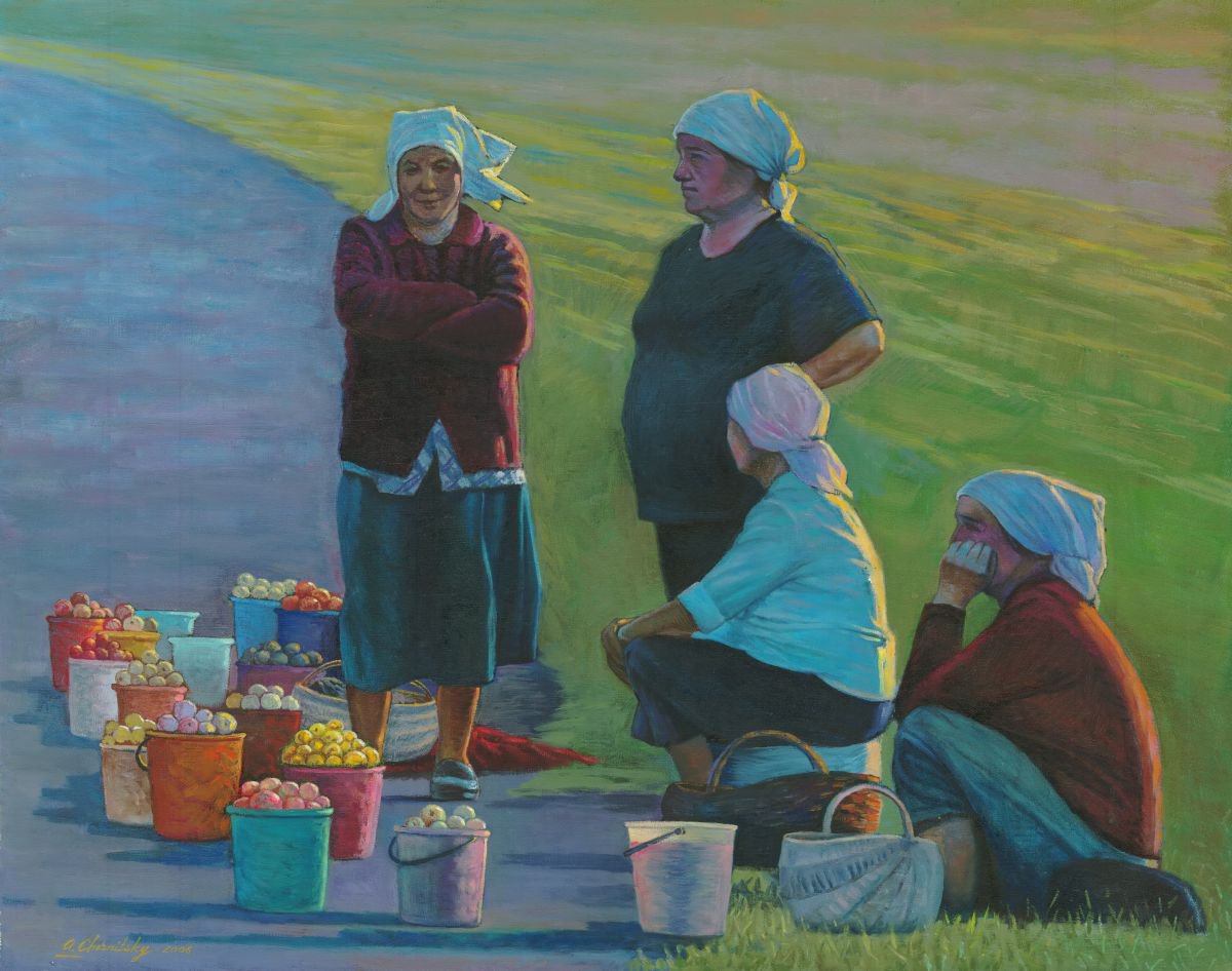 Sellers of apples by Alexander Chernitsky