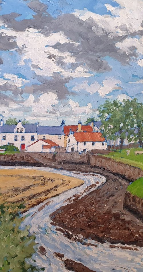 view from old bank restaurant, anstruther, low tide by Colin Ross Jack