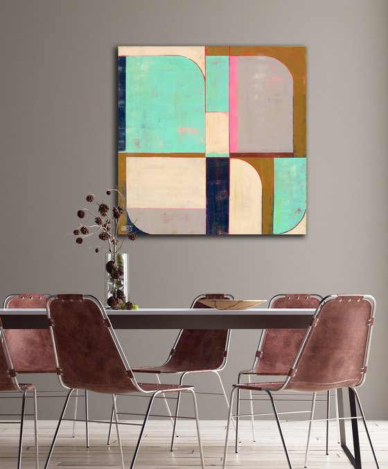 Circle in Circle Mint Square