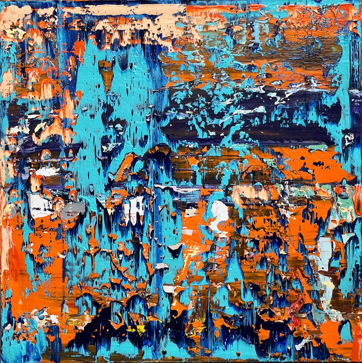 Abstract Oil Painting By Svitlana Andriichenko, 24 X 24", Traces Of Change, Original Artwork