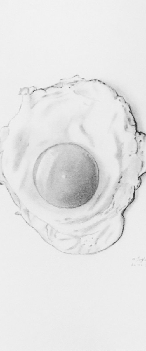 Fried egg drawing by Amelia Taylor