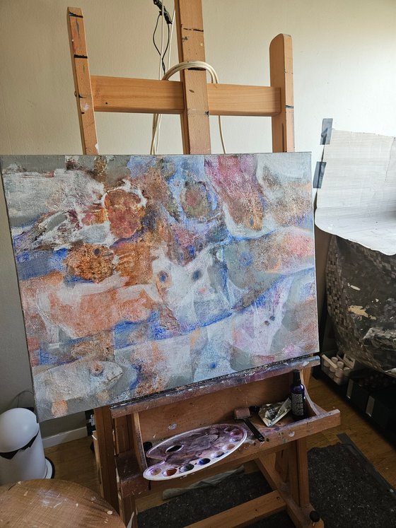 Afterimage. abstract painting, framed