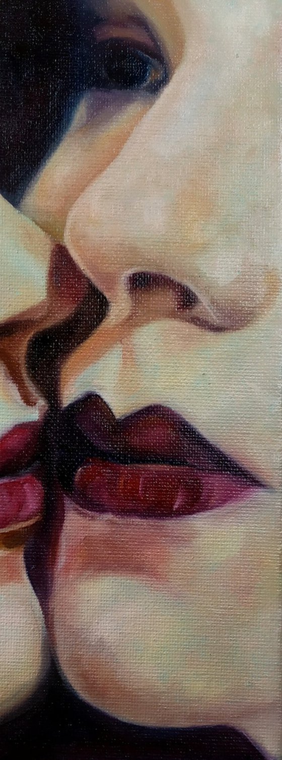 Portrait of a woman "The kiss"