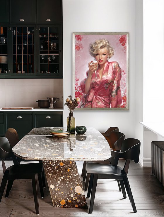 Marilyn Monroe with Champagne