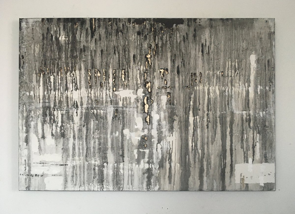 Blind rain. Painting in shades of gray. by CM