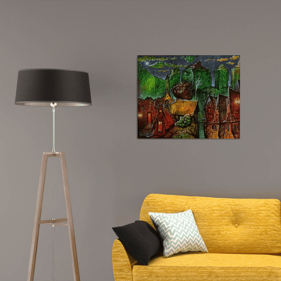 Night in a fairy tale 65x80cm ,Acrylic/canvas