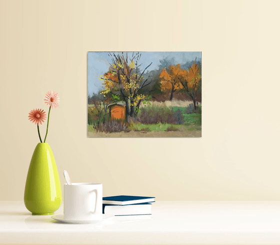 Original Landscape Painting - Autumn from my window