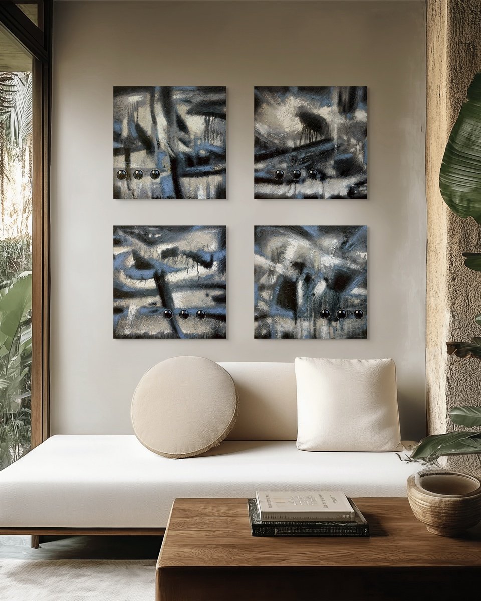 Expressive Oil Painting , Grayscale Abstract Nuances By Evgen Semenyuk, 87 X 22, Artwork For Sale On Artfinder
