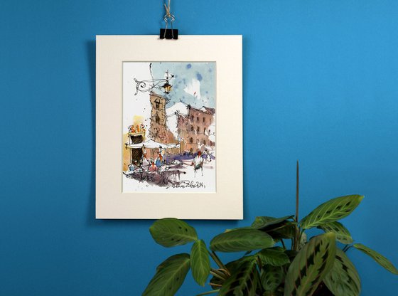 Rome Urban Sketch Art