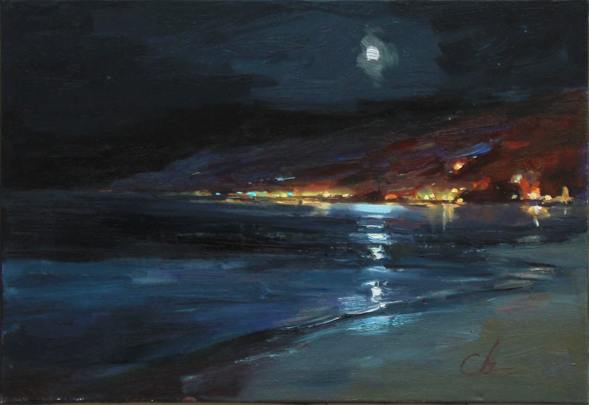Night coast by Sergei Chernyakovsky