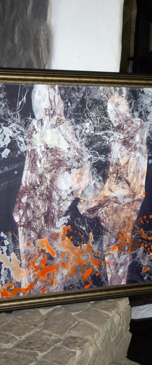 SUBLIME NIGHT COUPLE ANCESTRAL WEDDING ONIRIC ART BY MASTER PAINTER OVIDIU KLOSKA ROMANIAN by Kloska Ovidiu