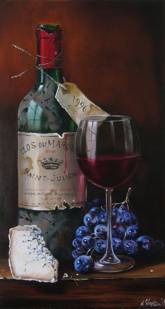 Wine Painting Realistic Art