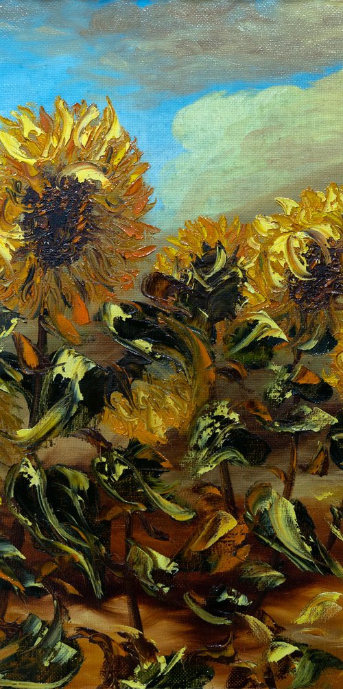 Sunflowers  (60x50cm, oil painting, ready to hang) by Rafik Qeshishyan