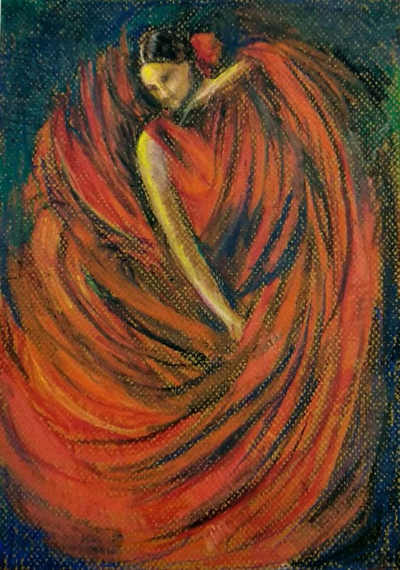 The Flamenco dancer in red