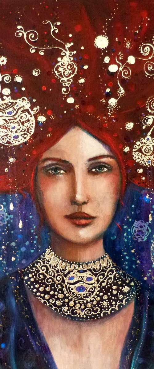 The blue Mystery, a tribute to Klimt. by Loetitia Pillault