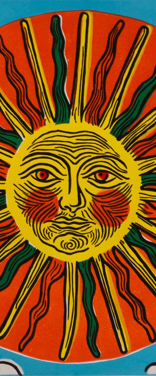 The Sun – Limited Edition Linocut Print by Anastasia Borodina
