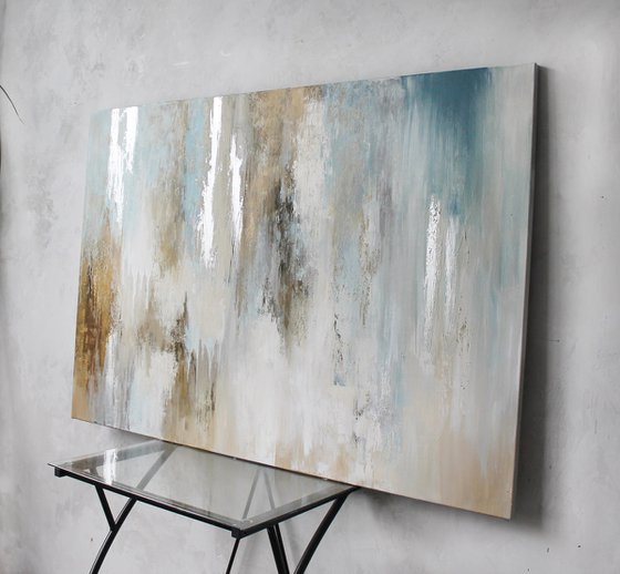"Instant 4" Blue gray beige abstract art