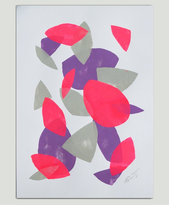 Fractured Neon 2 -  Art on paper - Neon Pink - A2 - 42x59,4cm - Ronald Hunter 38J