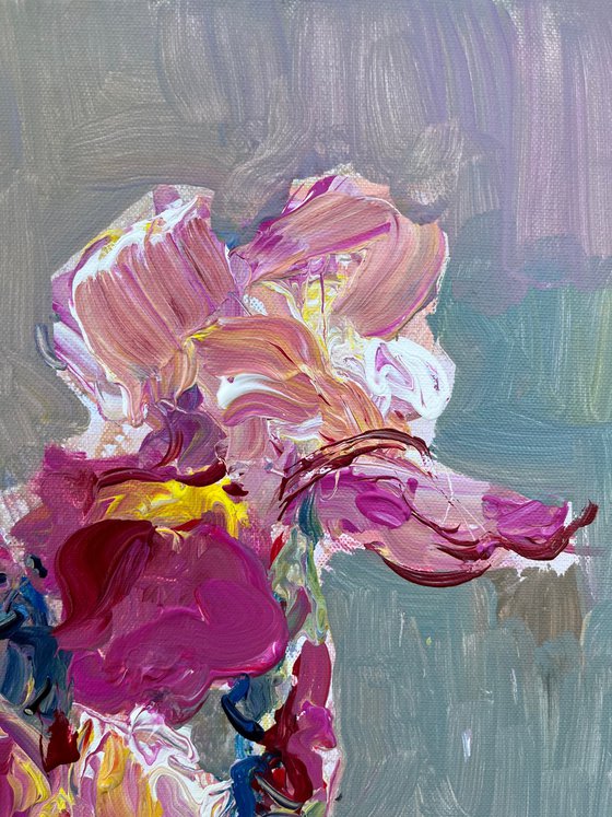 Abstract expressionist flowers