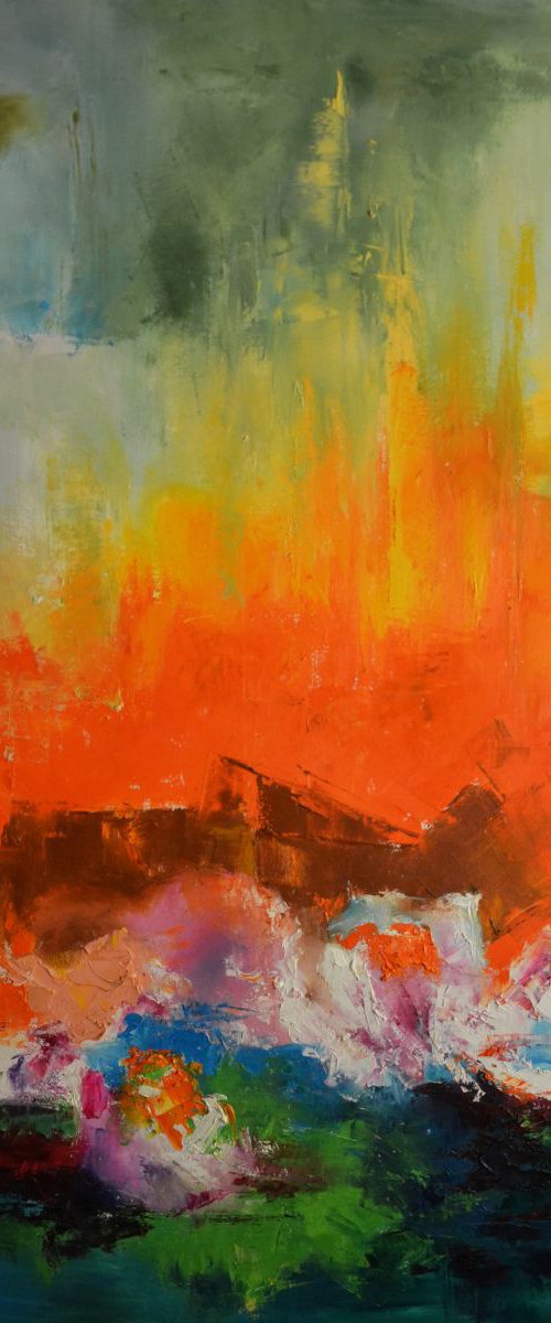 Lilies. Sunset by Zhanna Kondratenko