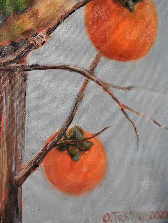 Parrots and persimmons