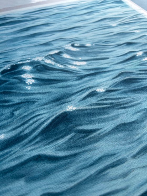 Sea Sparkles, Watercolor water painting