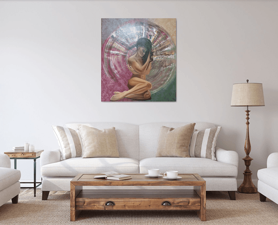 DREAMING  painting on canvas 100x90cm