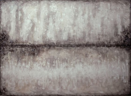 abstract white dents, 55x40 in