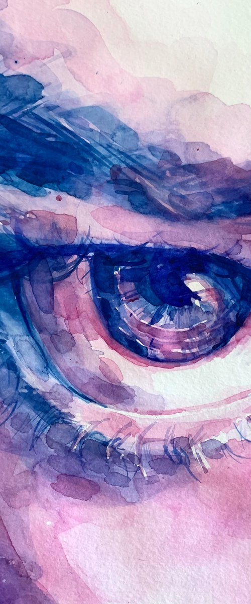 Female Face with Expression Eyes by Alina Lobanova