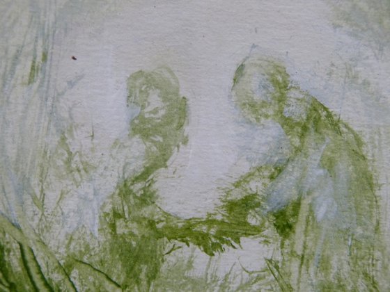 Green Mood 31, acrylic on paper 28x21 cm