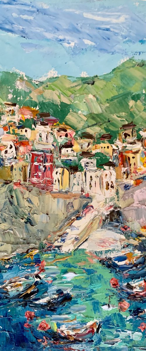 Riomaggiore village, Italy by Vilma Gataveckienė