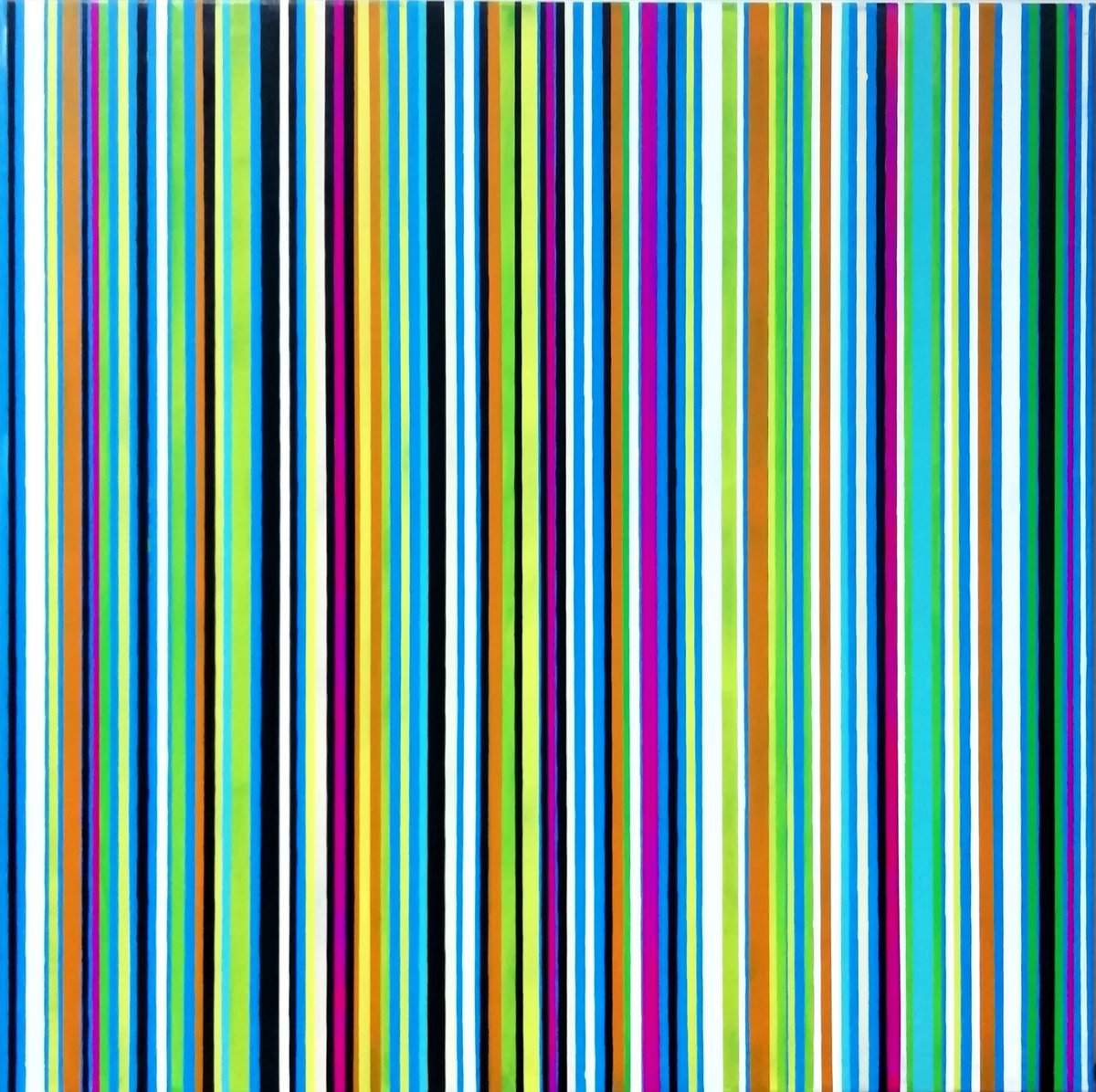 Geometric Abstract Acrylic Painting By Francisco Santos, 28 X 28, Aeneas, Original Artwork