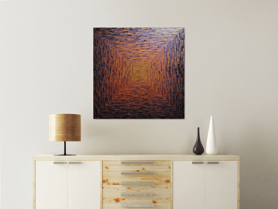 Large gold orange pink square gradient