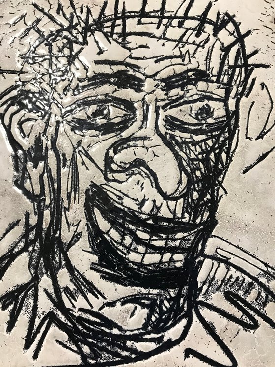 Portrait  (Hot enamel on copper)