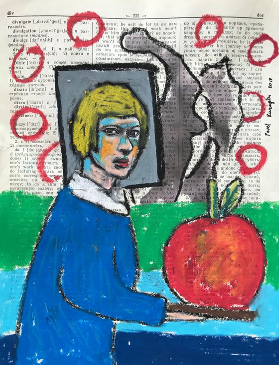 Girl and apple