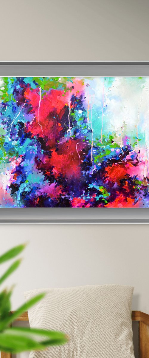 Fresh Moods 118 - 100x70 Abstract Painting by Soos Roxana Gabriela